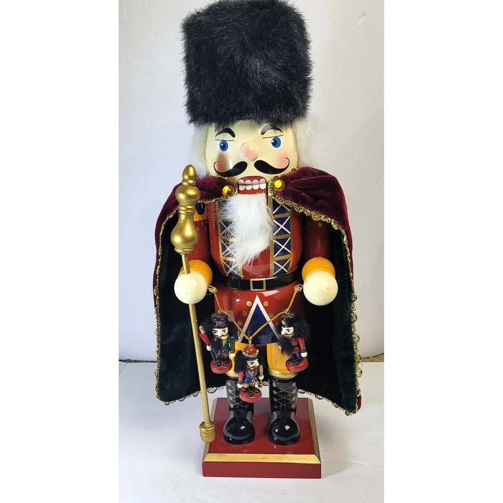 Vintage Nutcracker Christmas Red Green Glitter Hat‎ Opens Holiday Decor